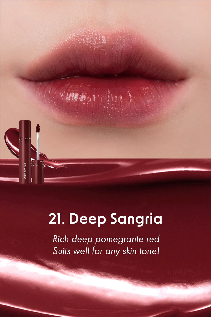 Rom&nd Juicy Lip Tint 21. Deep Sangria – Skin From Seoul