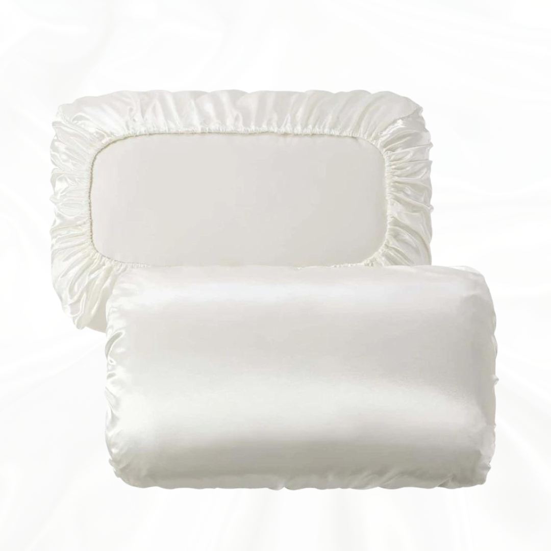 Ivory Satin Pillow Case Pair